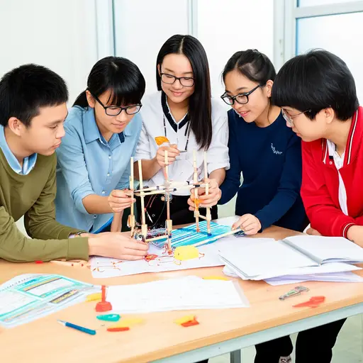 全班同学共同努力完成了这个科学项目。