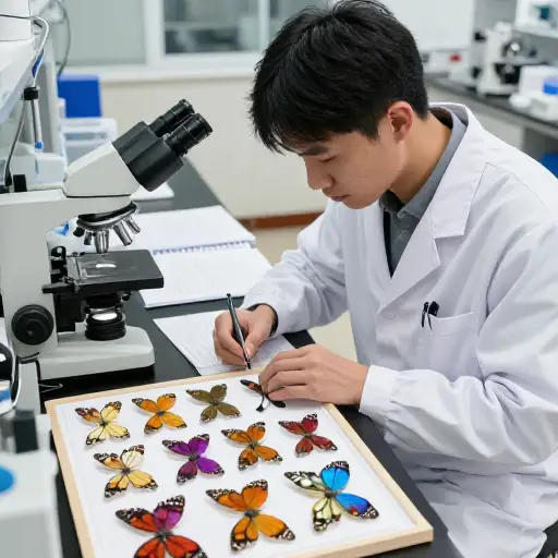 科学家根据颜色将这些蝴蝶分类。