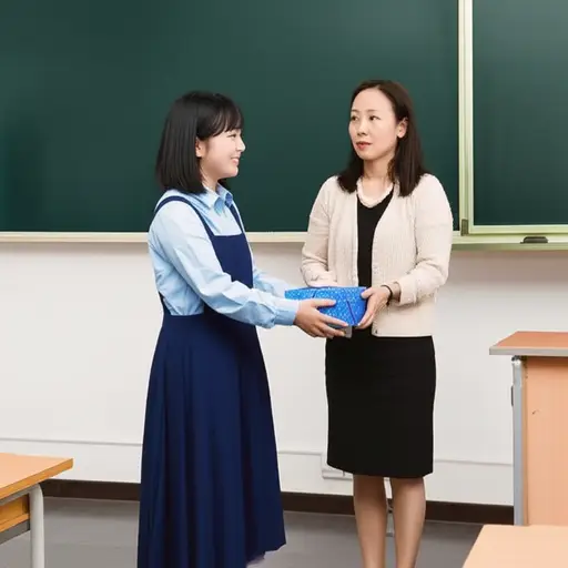她经常给老师送小礼物，试图讨好对方。