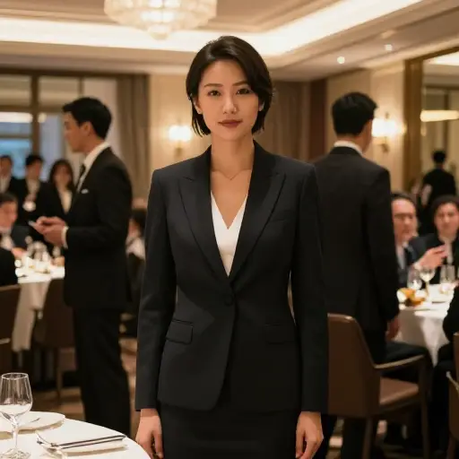 你应该穿正式的连衣裙或西装以适应氛围。