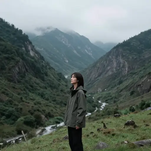在山中，她找到了一种能带来内心平静的深沉孤寂。