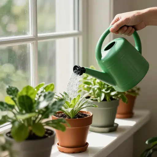 定期给植物浇水。