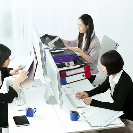 办公室的三位秘书负责安排会议和处理邮件。