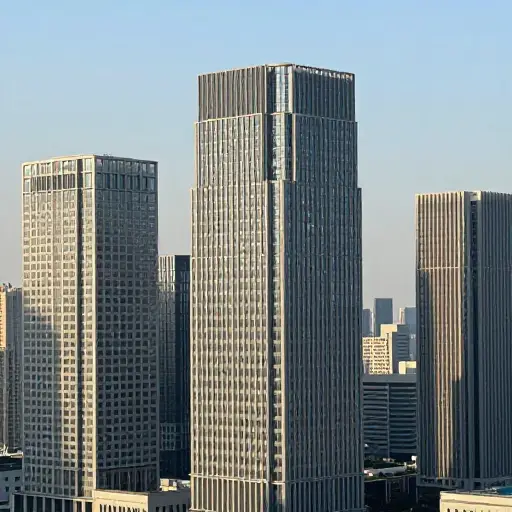 现代城市常以灰色混凝土建造的高楼为特色。