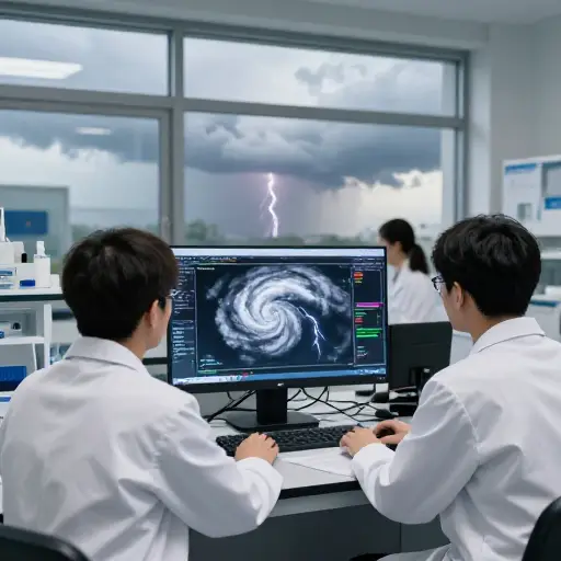 科学家们正在研究各种自然现象，比如风暴和闪电。