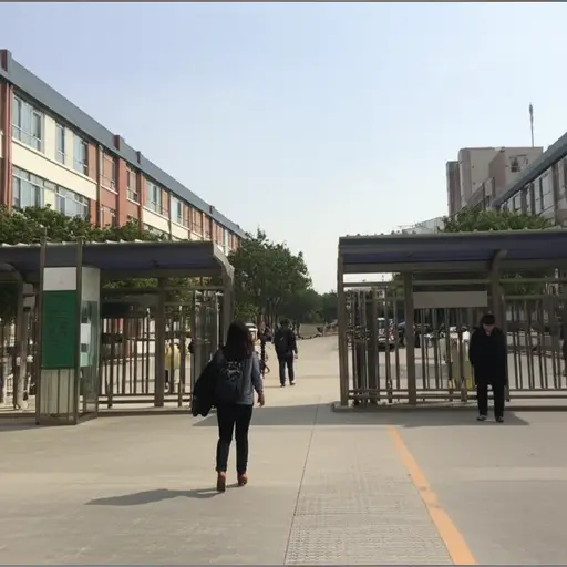学校附近有两个公交车站。