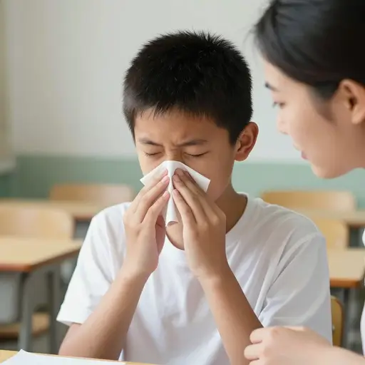 你在流鼻涕，是不是感冒了？