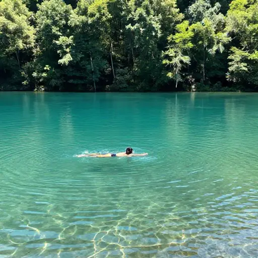 该地区拥有清澈的淡水湖，非常适合游泳。