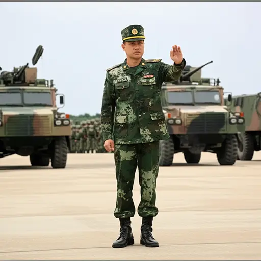 这位将军在军事演习中展示了非凡的军事技能。