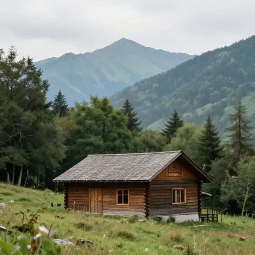 他们的乡村小屋是一个宁静的山间隐居所。