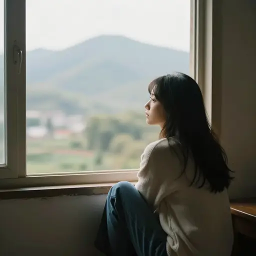 她眼里流露出对远方家乡的深深思念。