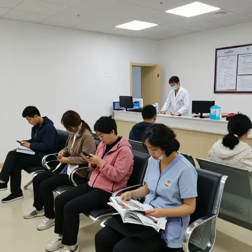 诊所的候诊区坐满了人。