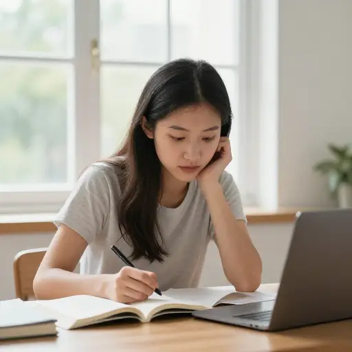 她决定休假一年进行全日制学习。