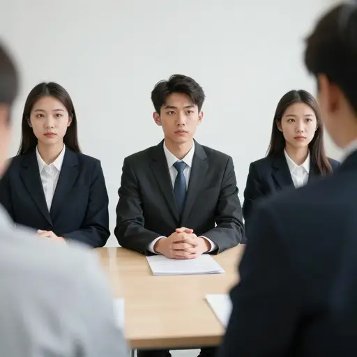 面试小组每提出一个他答不上的问题，他的自信就减退一分。