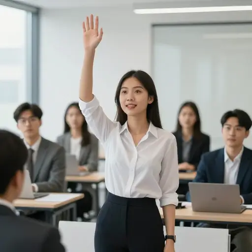 她表现出了很大的主动性。