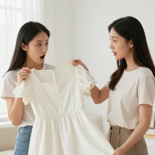 哇！那条裙子是你做的吗？看起来真漂亮！