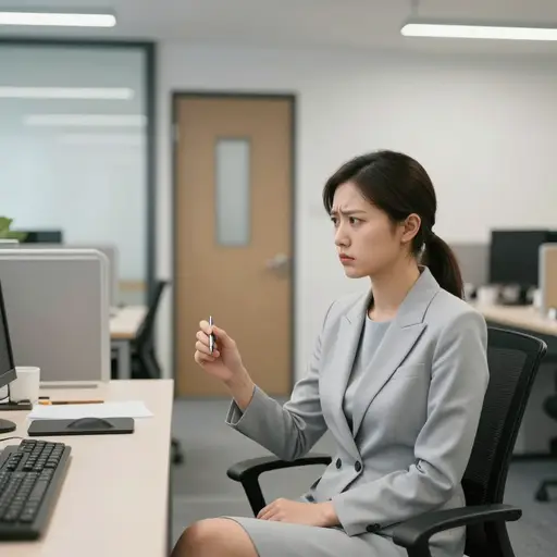 她对这位新经理隐约感到不安，却又难以言说。