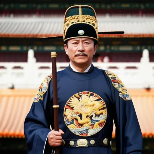 在古代，官员们常常手持权杖以示权威。