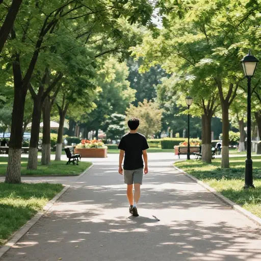 在公园里散一会儿步是理清思绪的好方法。