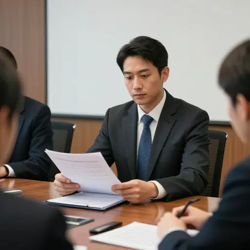会议期间，他平静地拿出了一份详细的报告来支持他的论点。