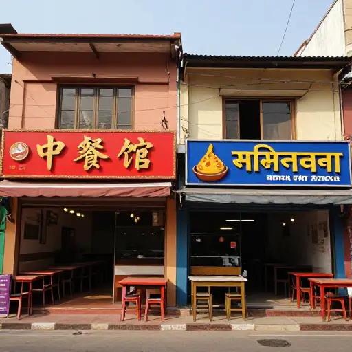 前者是中餐馆，后者是印度餐馆。