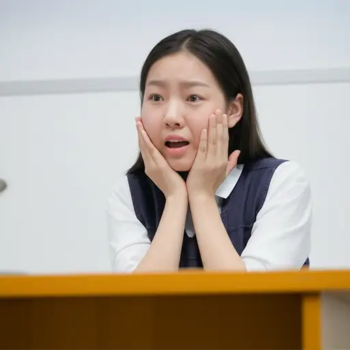 她因为太紧张，回答问题时显得语无伦次。
