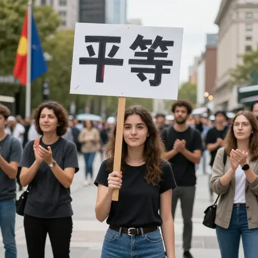 她因为支持性别平等而投身于女权运动。