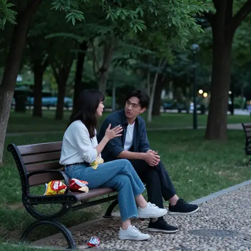 他们坐在公园里聊了好几个小时。
