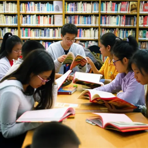 这个图书馆为青少年提供了很多有趣的书籍。