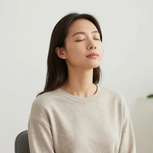 她坐下来，深吸几口气让自己平静下来。