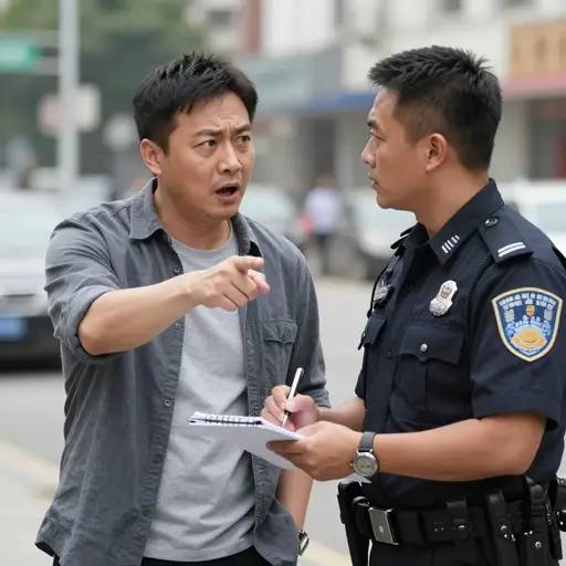 他说那个男人用刀指着他。