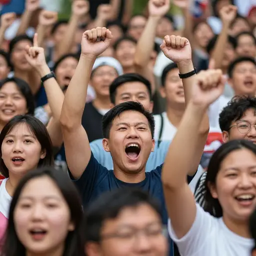 一阵热情席卷了人群。