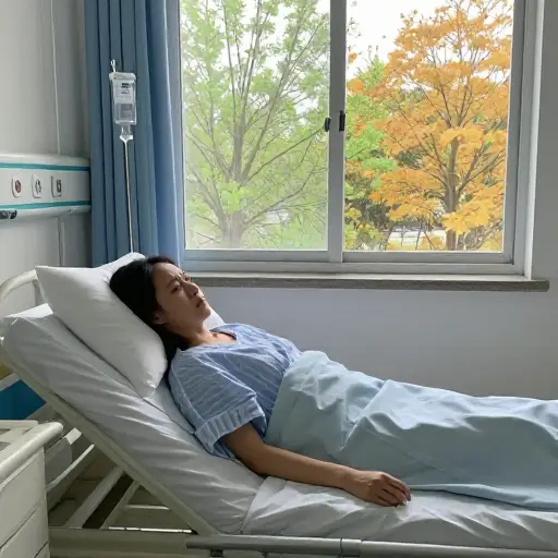 她住院七个月是一次相当痛苦的经历。