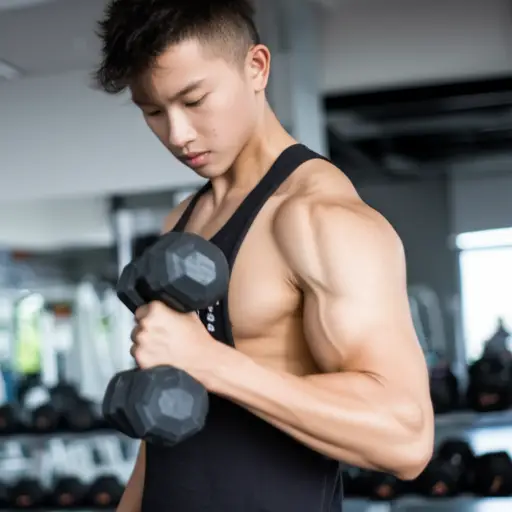 他每天锻炼，现在看起来肌肉发达。
