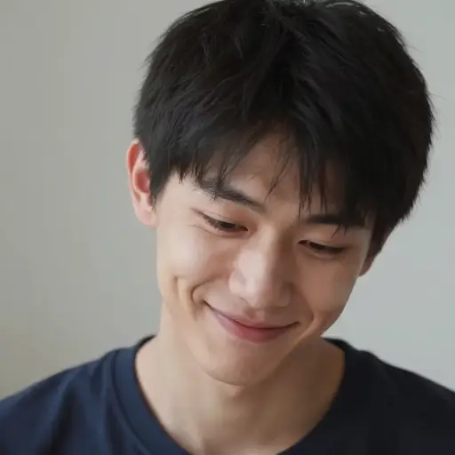 犯错后，他露出了歉意的微笑。