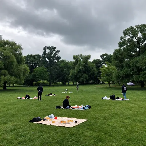 不幸的是，一场突如其来的大雨毁了这次野餐。