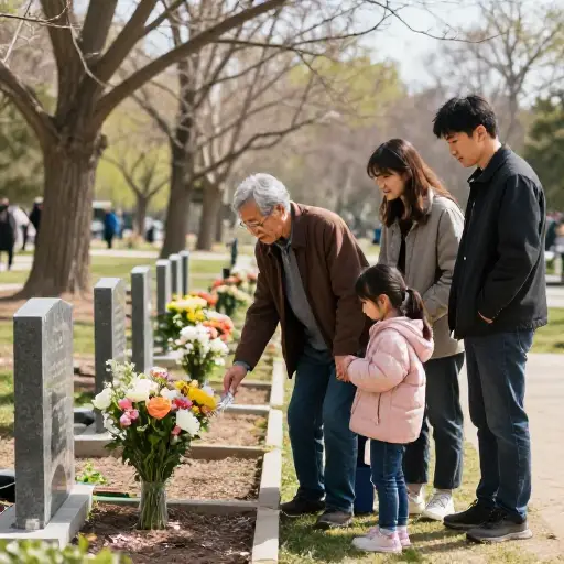 许多家庭会在清明节缅怀祖先。