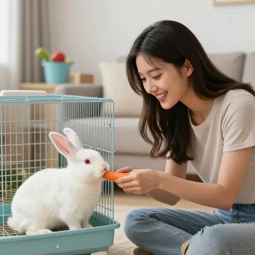 她决定饲养兔子作为爱好。