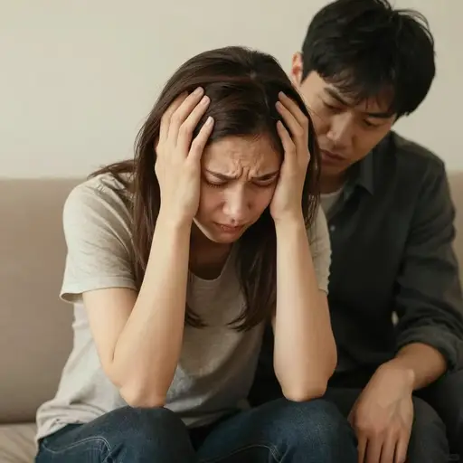 她丢了工作，而丈夫又病了，这真是太不幸了。