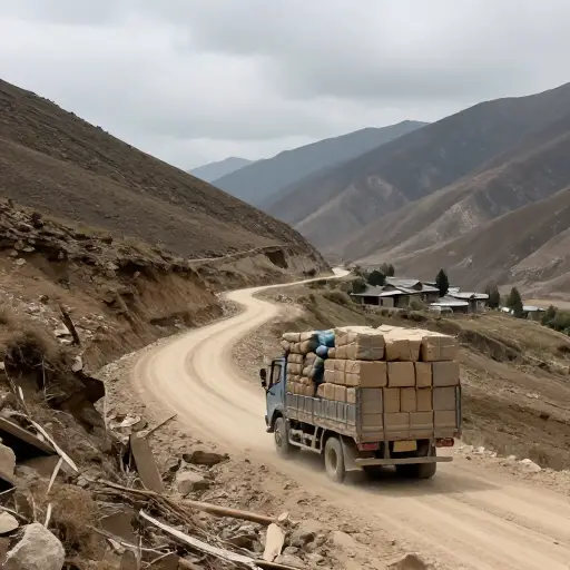 运输物资到偏远地区存在很多后勤问题。