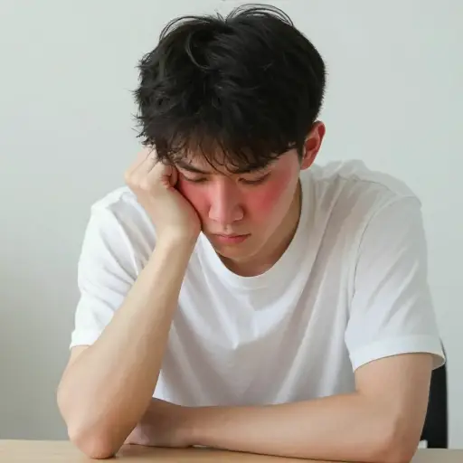 想到我犯的错误，我不禁脸红。