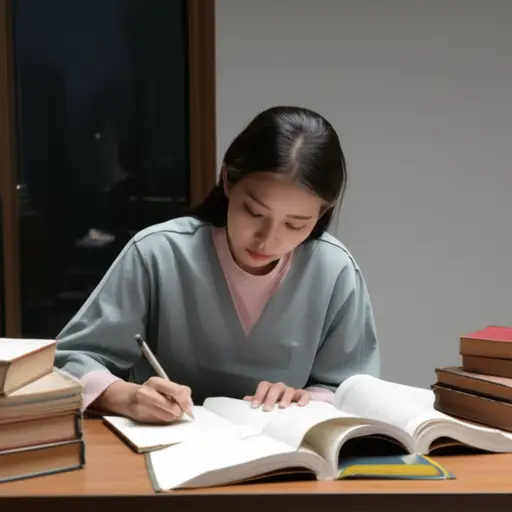 她为了这场竞争激烈的考试准备了整整一年。