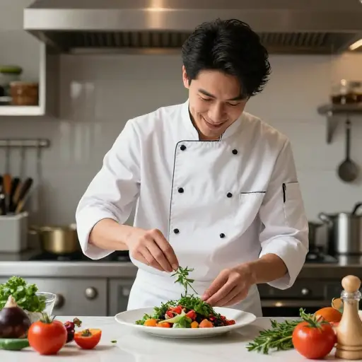厨师慷慨地用新鲜香草给这道菜调味。