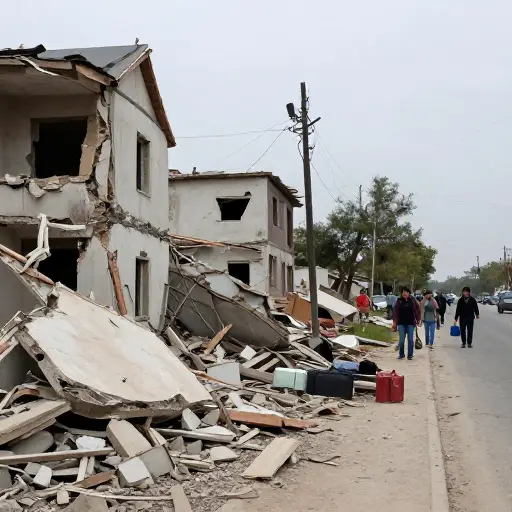 地震使数千个家庭无家可归。