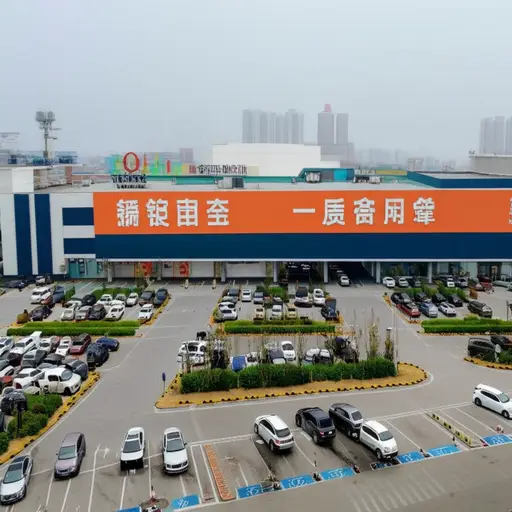 超市旁边有一个很大的停车场。