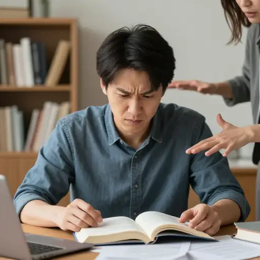 他的不断打断让我很烦躁。