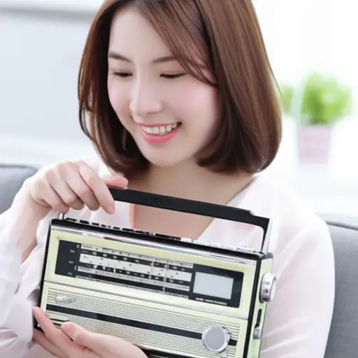 我妹妹喜欢听广播。