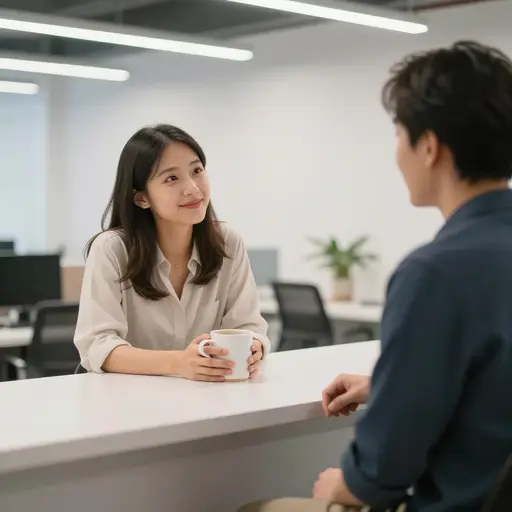 她在与新同事分享个人信息时格外小心。