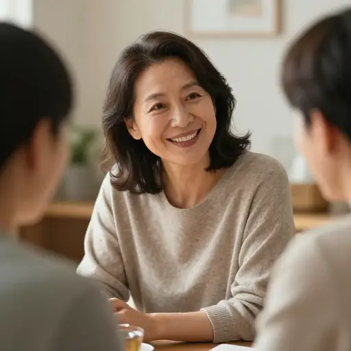 她是一个很和善的人。