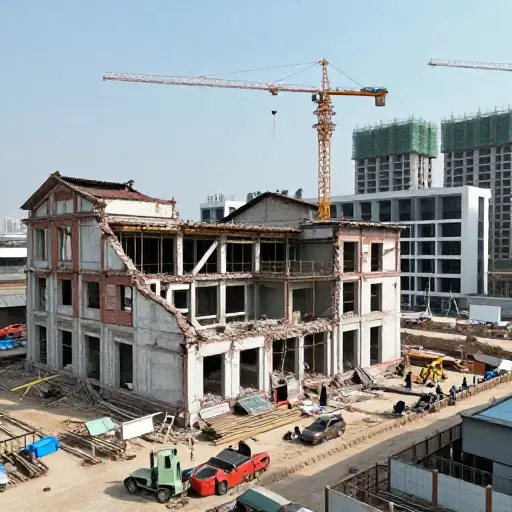 政府正在大量投资，将旧工业区重新开发成现代住宅区。